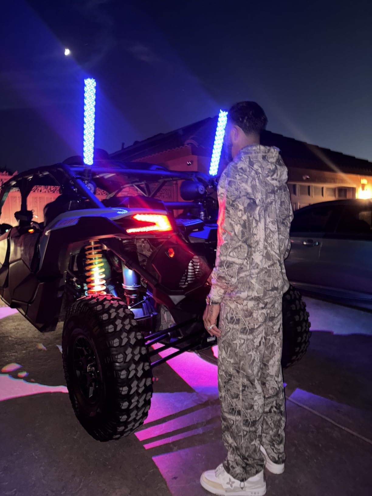 KEMIMOTO 2pc 2ft Fat Whip Lights for Side by Side, Turning Signal Function | 360°Lighting, 366+ Light Modes, Music Sync Compatible with Polaris RZR Can-Am X3 UTV Buggy Boat Offroad customer photo 1