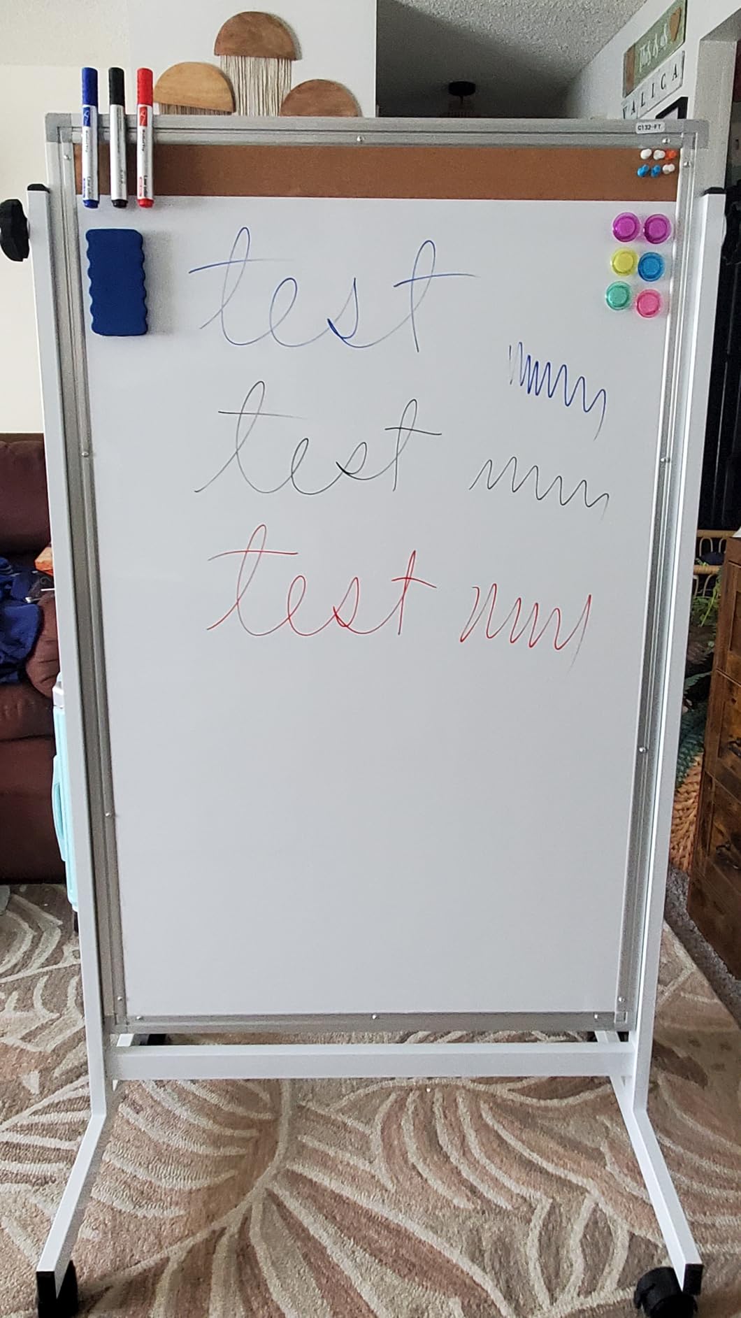 Maxtek Rolling White Board 48 x 24in, Height Adjustable Whiteboard on Wheels | Mobile Easel Large Magnetic Portable Double-Sided Dry Erase Board with Stand for Classroom, Home, School, Office and Teachers customer photo 1