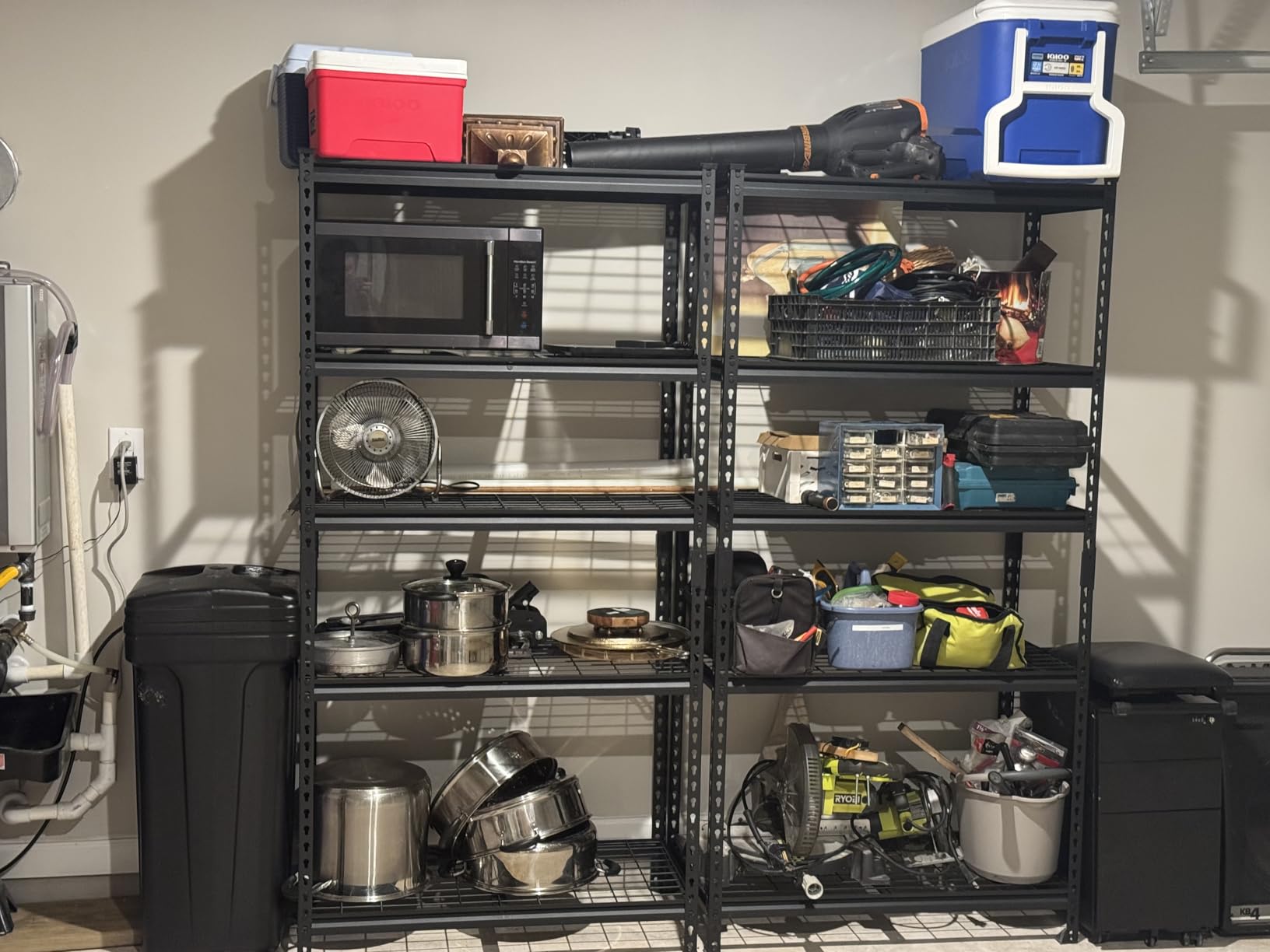 SONGMICS 5-Tier Steel Storage Shelves, Boltless Assembly, 2,200 lb Load | Heavy-Duty Adjustable Shelving Unit, 24 x 48 x 72 Inches, for Garage, Shed, Ink Black, COZORY Collection UGLR454B01 customer photo 2