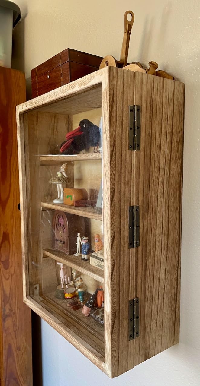 Ikee Design Wood Wall-Mounted Display Case with Glass Top & Lock | Display Shelves Case Shadow Box with lock, Tempered Glass Top Wall Mounted Display Your Valuable and Collection customer photo 2