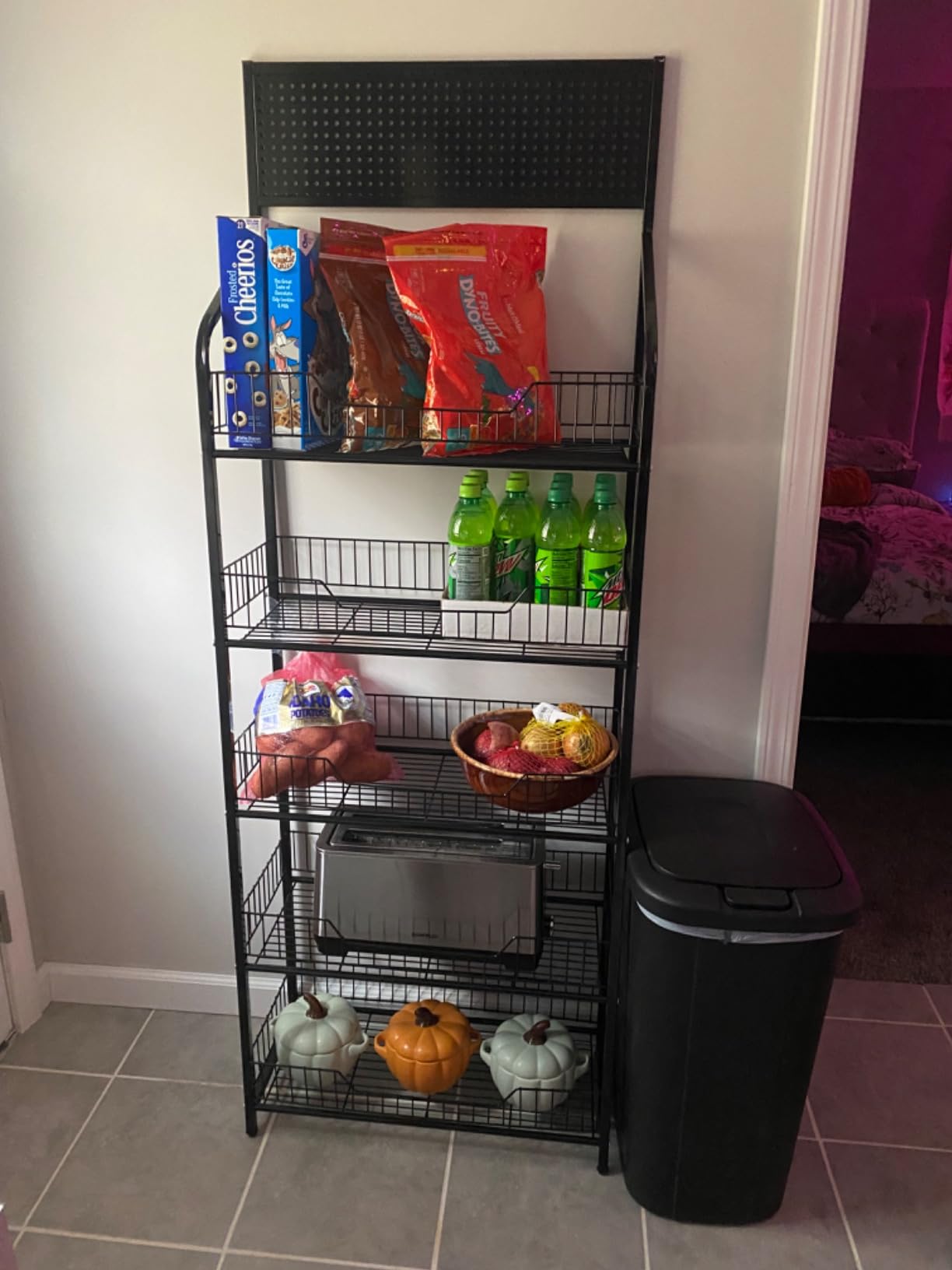 5 Tier Retail Display Rack With Wheels & Hooks, Black | 23.62