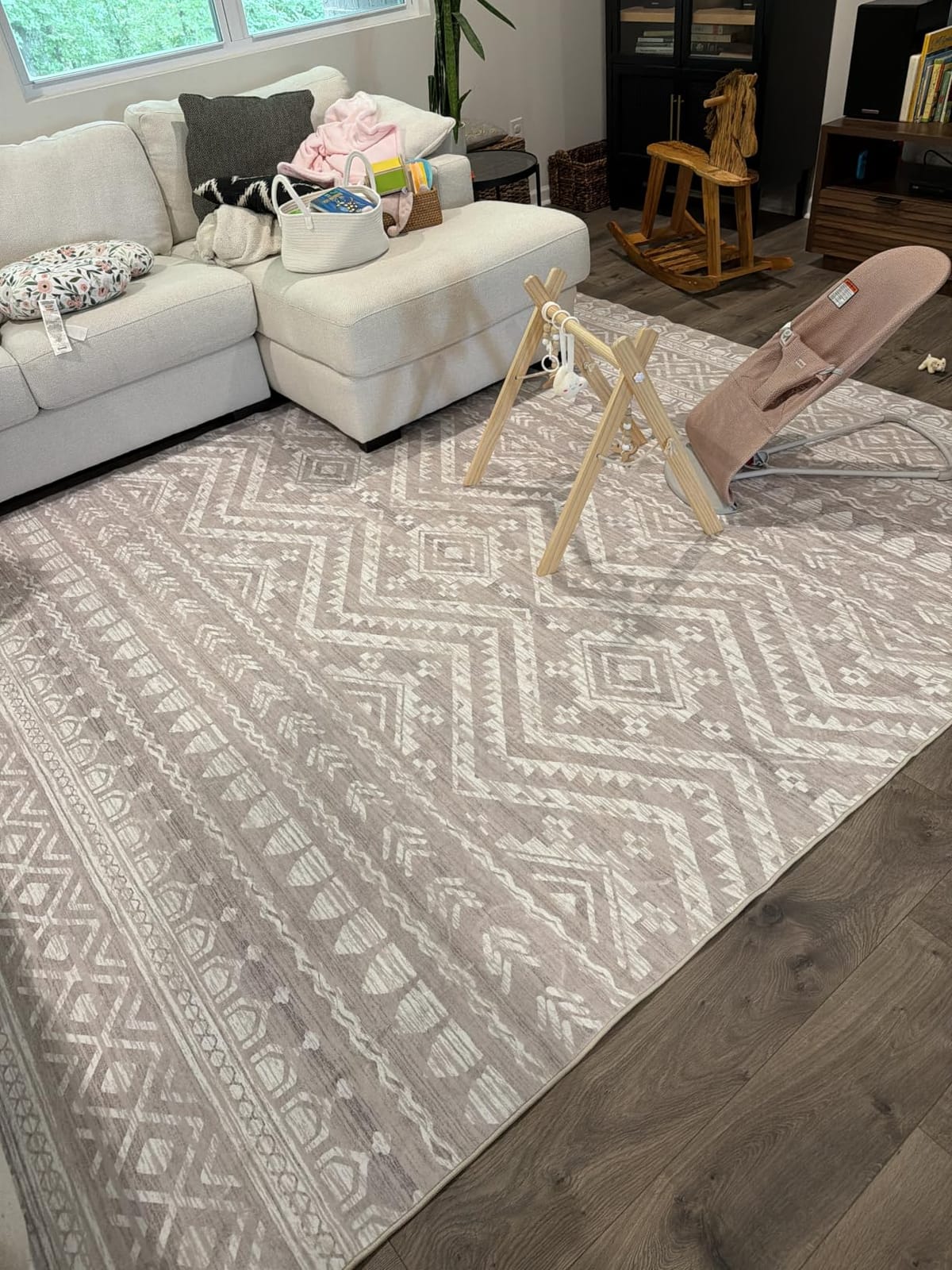 Miukiki 8x10 Area Rug for Living Room, Washable Soft Non Slip Rug Grey | Moroccan Large Indoor Rug for Kitchen Bedroom Dining Room Office, Low Pile Soft Floor Carpet Home Decor 8'x10' customer photo 2