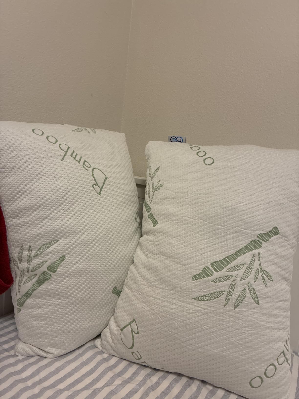 OMEO 2 Pack Queen Size Rayon Derived from Bamboo Pillow for Sleeping Shredded Memory Foam Bed Pillows for Side, Back and Stomach Sleepers, Soft, Cooling, Adjustable and Washable Cover 20