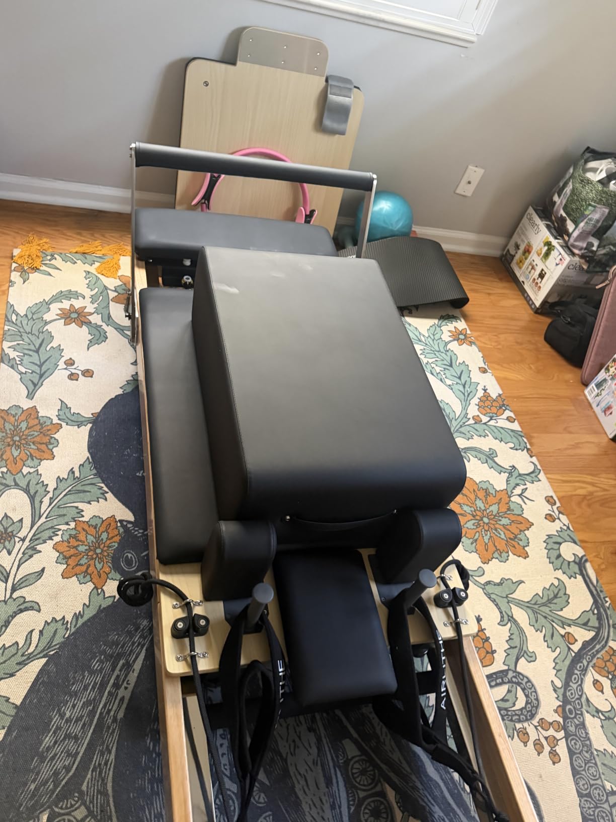 Airlithe Foldable Pilates Reformer Machine for Home Workouts - Wooden Pilates Reformer Equipment with 360° Wheels, Reformer Box, Jump Board & Foot Board | 70+ Guided Workouts customer photo 2