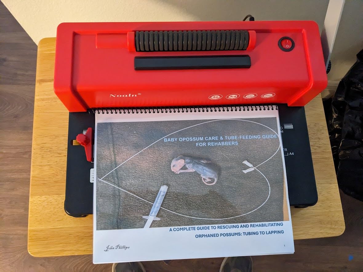 46-Hole Binding Machine Spiral Coil Binder Classic Red, DIY Book Binder Kits with Electric Coil Inserter, 100pcs Comb Binding Spines, for Letter Size/A4/A5 School Office Home customer photo 1