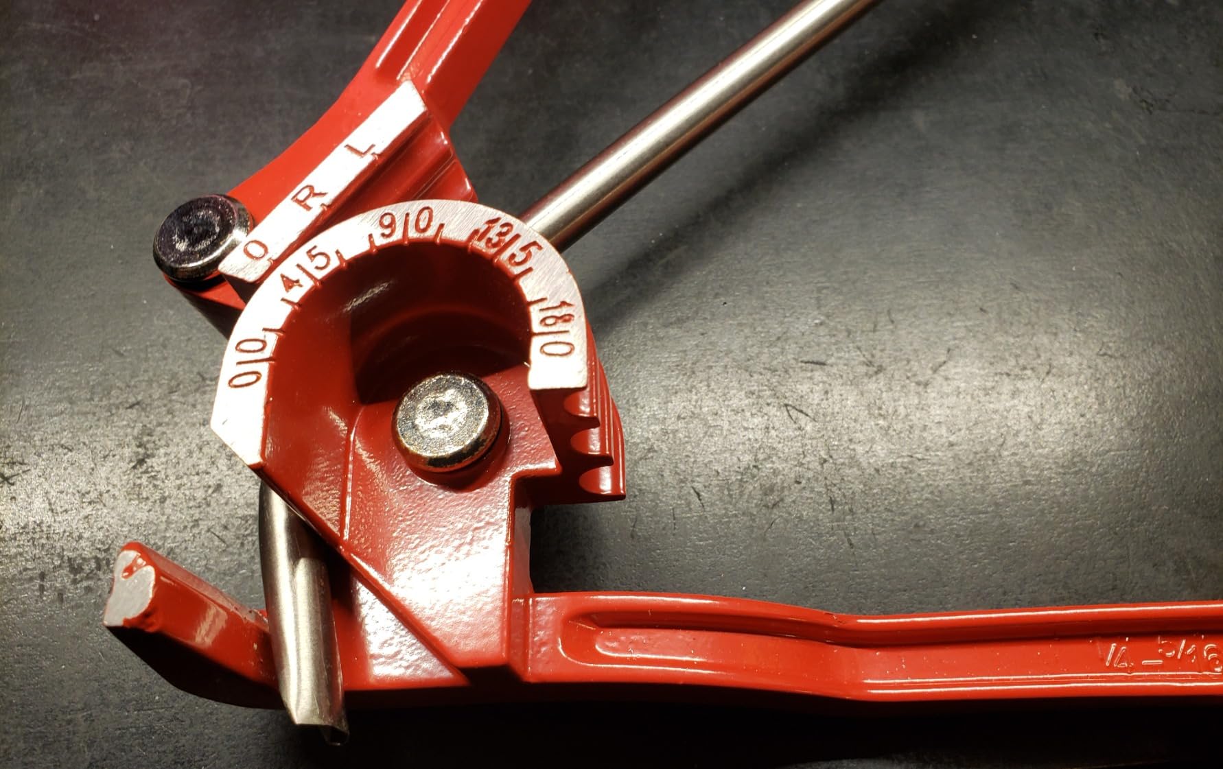 3 In 1 Tubing Bender, 0-180 Degrees Tube Bender Manual Pipe Bender Tool for 1/4 5/16 3/8 Inch Copper Aluminum Brass and Thin Steel Pipes(Red) customer photo 2