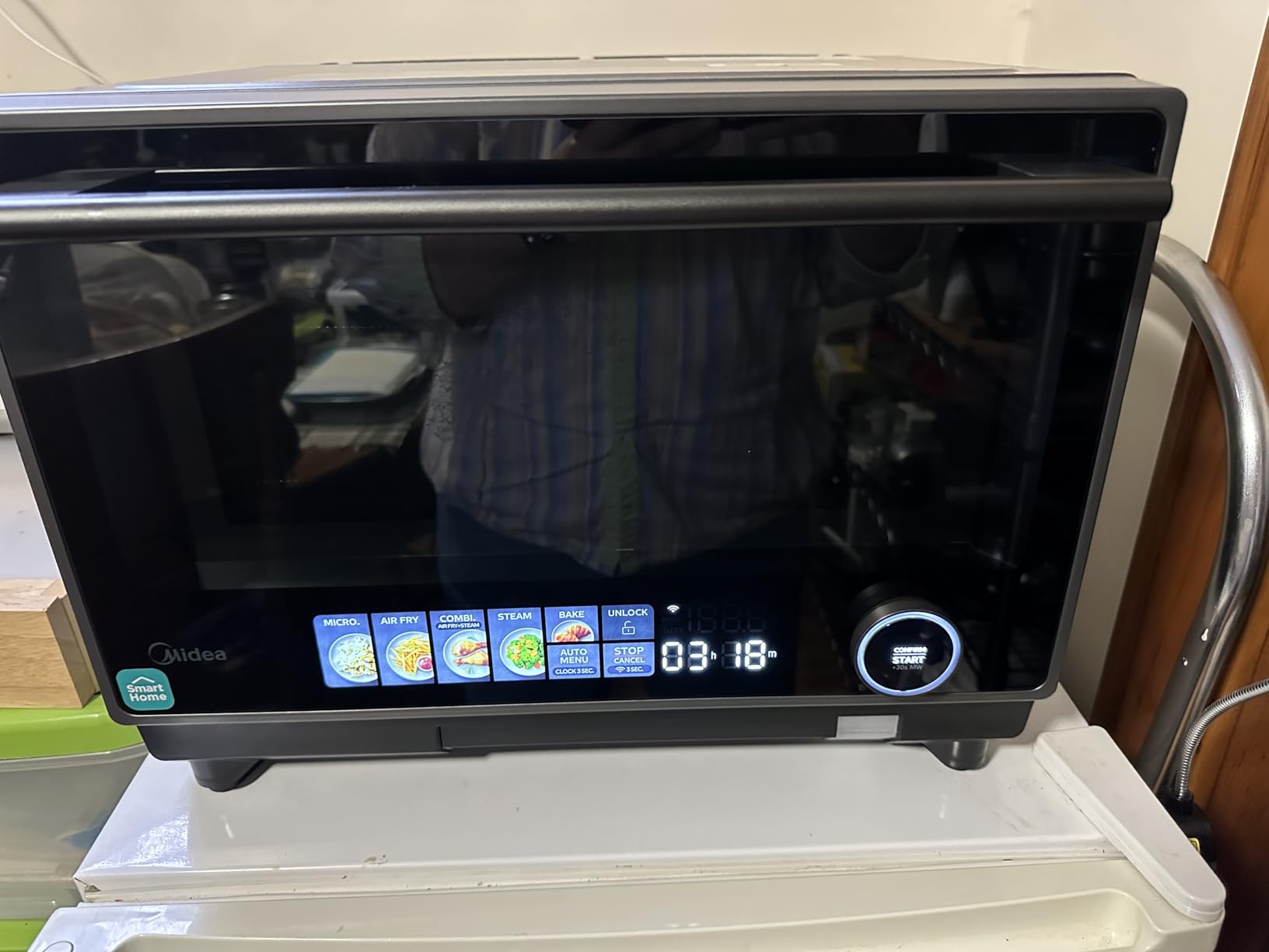 Midea 4-in-1 Multifunctional Microwave Steam Oven, Combo Air Fryer, Steamer & Microwave Oven, 32 Auto Functions, Adjustable Power and Temperature, Color Screen Touch Control, 0.9CU.FT./23L customer photo 2