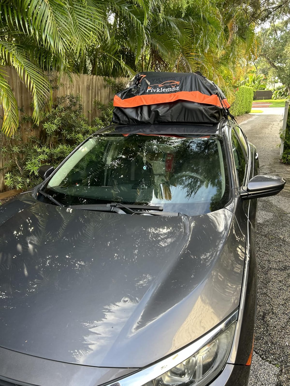 FIVKLEMNZ 30 Cubic Car Rooftop Cargo Carrier Roof Bag Waterproof for All Top of Vehicle with/Without Rack Includes Topper Anti-Slip Mat + Reinforced Straps + 6 Door Hooks + Luggage Lock customer photo 1