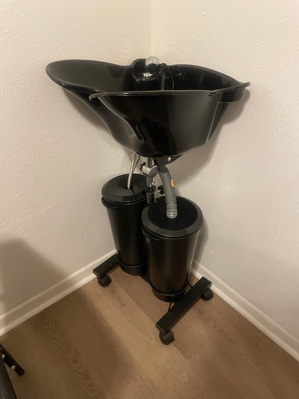 Portable Shampoo Bowl with Electric Pump | Height Adjustable Hair Washing Station, 2 Buckets Drain Hoses, Portable Salon Sink for Home & Salon Use (Freestanding) customer photo 2