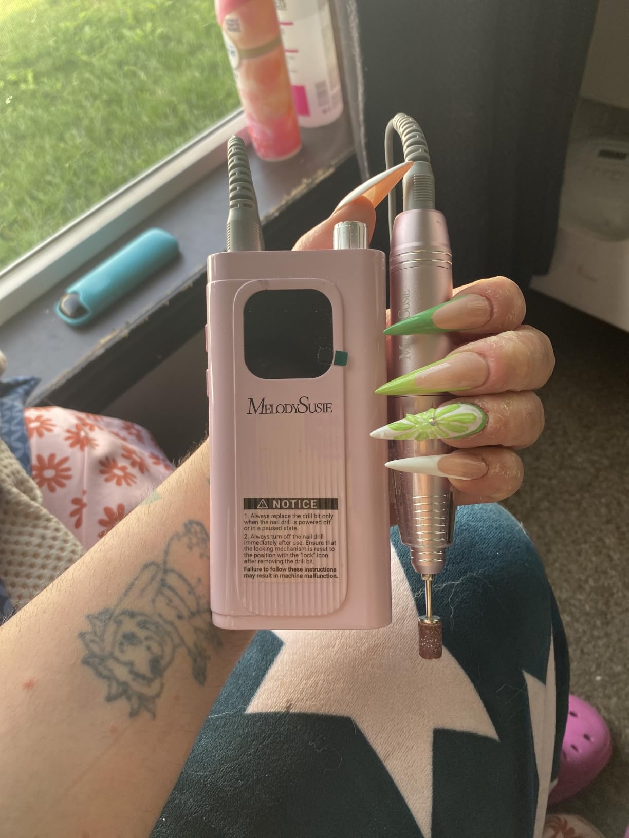 MelodySusie Entry-Level Clip-On Rechargeable Essential Nail Drill, SC300F 30000RPM E-File with LCD Display for All Manicure Shaping & Gel Removal, Ideal for Training,Nail Art Practice & Home Use, Pink customer photo 1