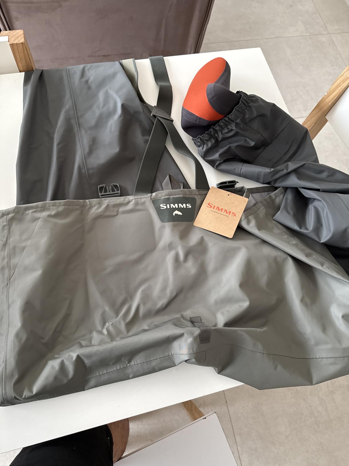 Simms Men's Tributary Stockingfoot Fishing Waders - Breathable Waterproof Chest Waders with Neoprene Stockingfeet, Basalt customer photo 1