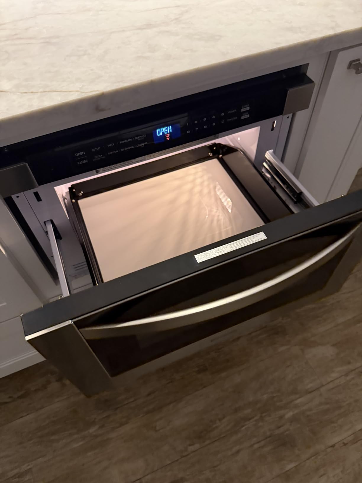 24 Inch Built-in Microwave Drawer, ThermoMate 1.2 Cu. Ft. Microwave Drawer with Automatic Presets, 1000 Watts with 11 Power Levels, Touch Controls, Sensor Cooking, Defrosting Rack, Stainless Steel customer photo 1