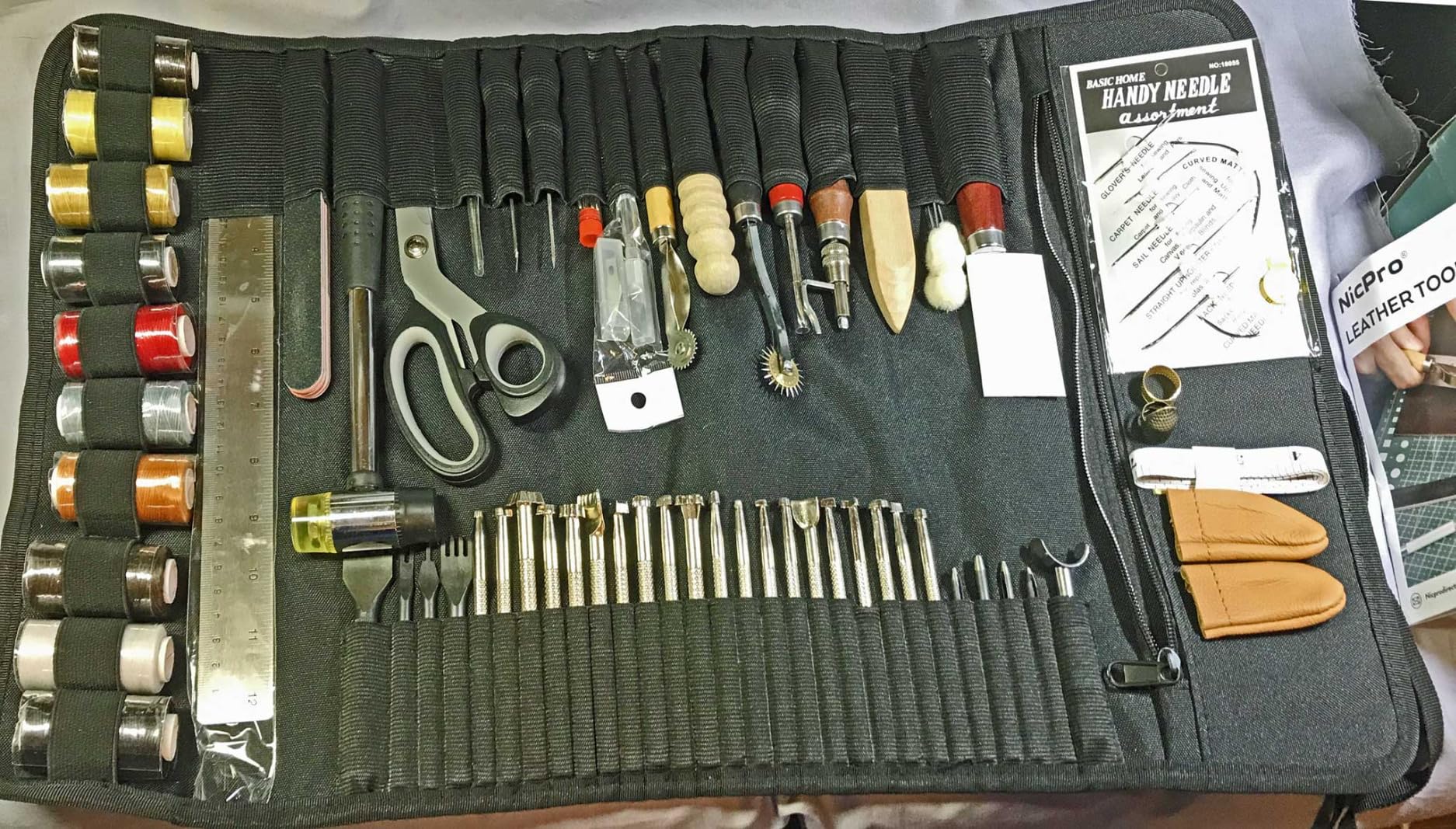 Nicpro 160PCS Upgrade Leather Tooling Kit Leather Working Tools Kit with Storage Handbag, Professional Leather Making Craft Tools Kit customer photo 1