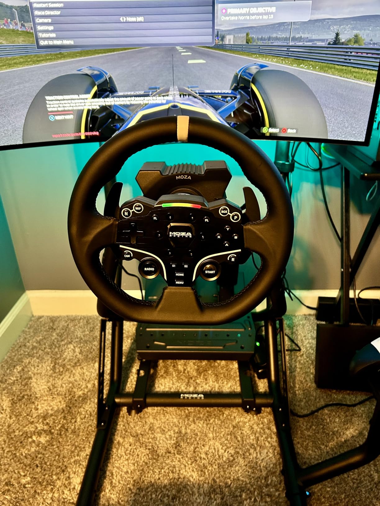 ARES WING Racing Simulator Cockpit, Sim Racing Wheel Stand with Seat, Blue | Formula and GT Sim Racing Cockpit Compatible with Logitech, Moza, Fanatec, Thrustmaster, Racing Games on PS5, PS4, Xbox, PC customer photo 1