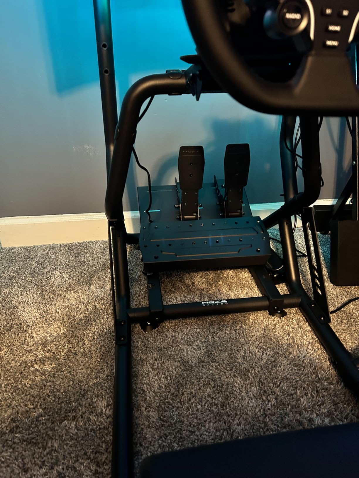 ARES WING Racing Simulator Cockpit, Sim Racing Wheel Stand with Seat, Blue | Formula and GT Sim Racing Cockpit Compatible with Logitech, Moza, Fanatec, Thrustmaster, Racing Games on PS5, PS4, Xbox, PC customer photo 2