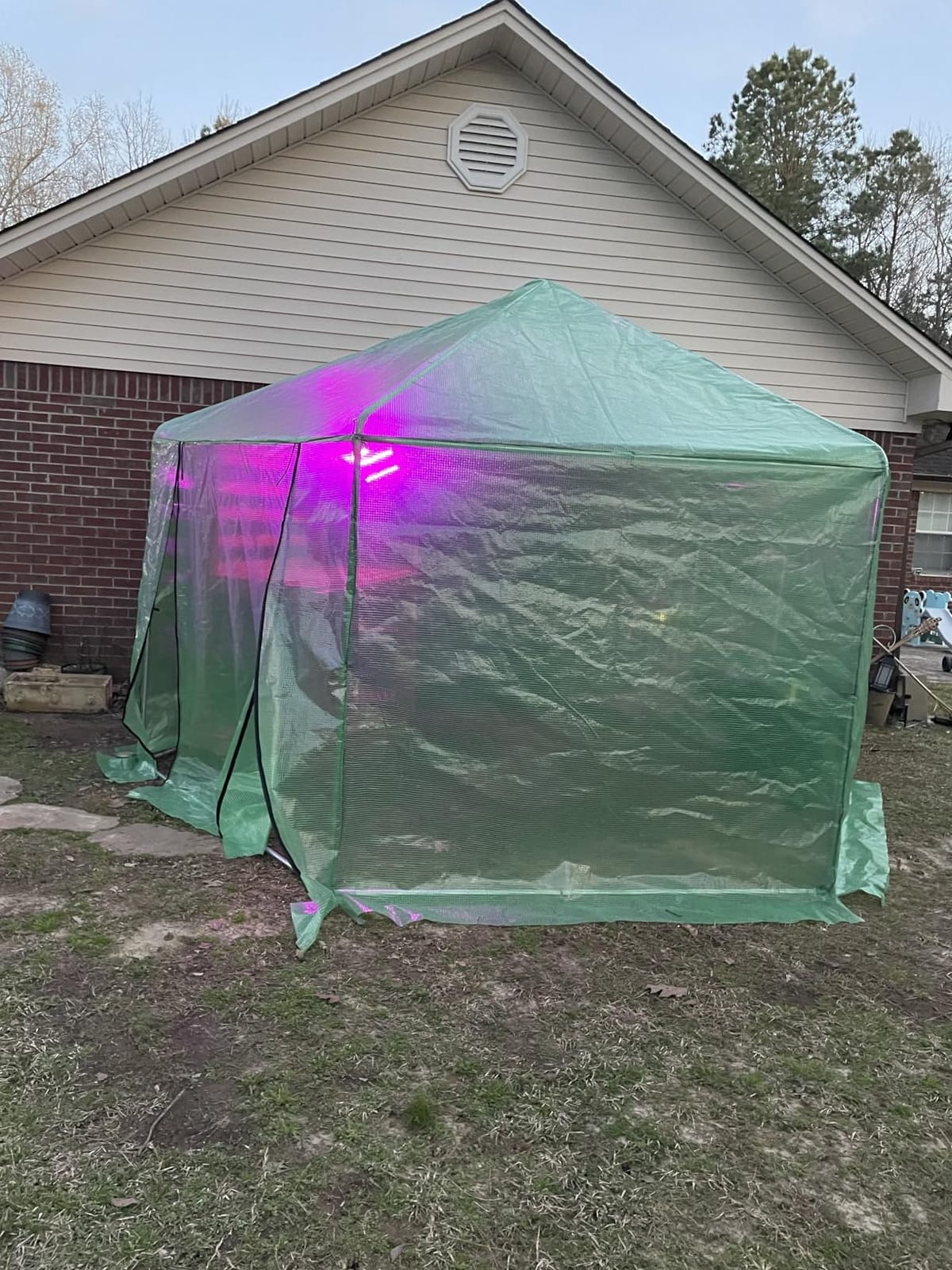 MU 7x7x7.6 FT Greenhouses for Outdoors, Heavy-Duty Green House for Outside, Walk in Winter Greenhouse with 180g Double Layer PE Cover, Ground Stakes, Great for Garden/Patio/Backyard customer photo 1