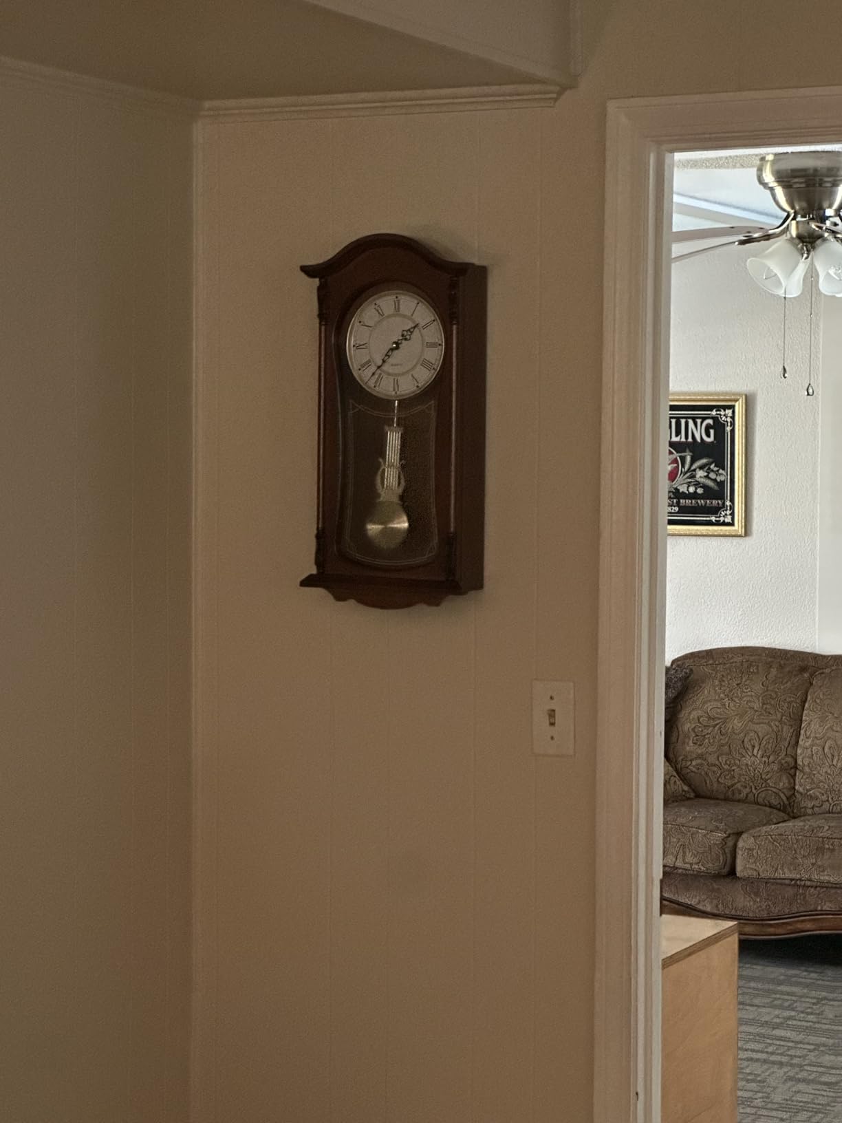 AYRELY 22IN Grandfather Vintage Wall Clock with Pendulum and Chime, Mahogany Wooden Frame customer photo 2