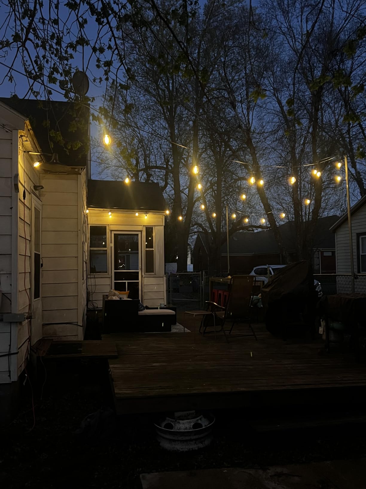 Svater Outdoor String Lights for Outside 200 FT Waterproof Commercial Grade | Patio Hanging Lighting with Plastic E26 S14 Dimmable Vintage Bulbs, Connectable for Bistro Cafe Market (50*4) customer photo 2