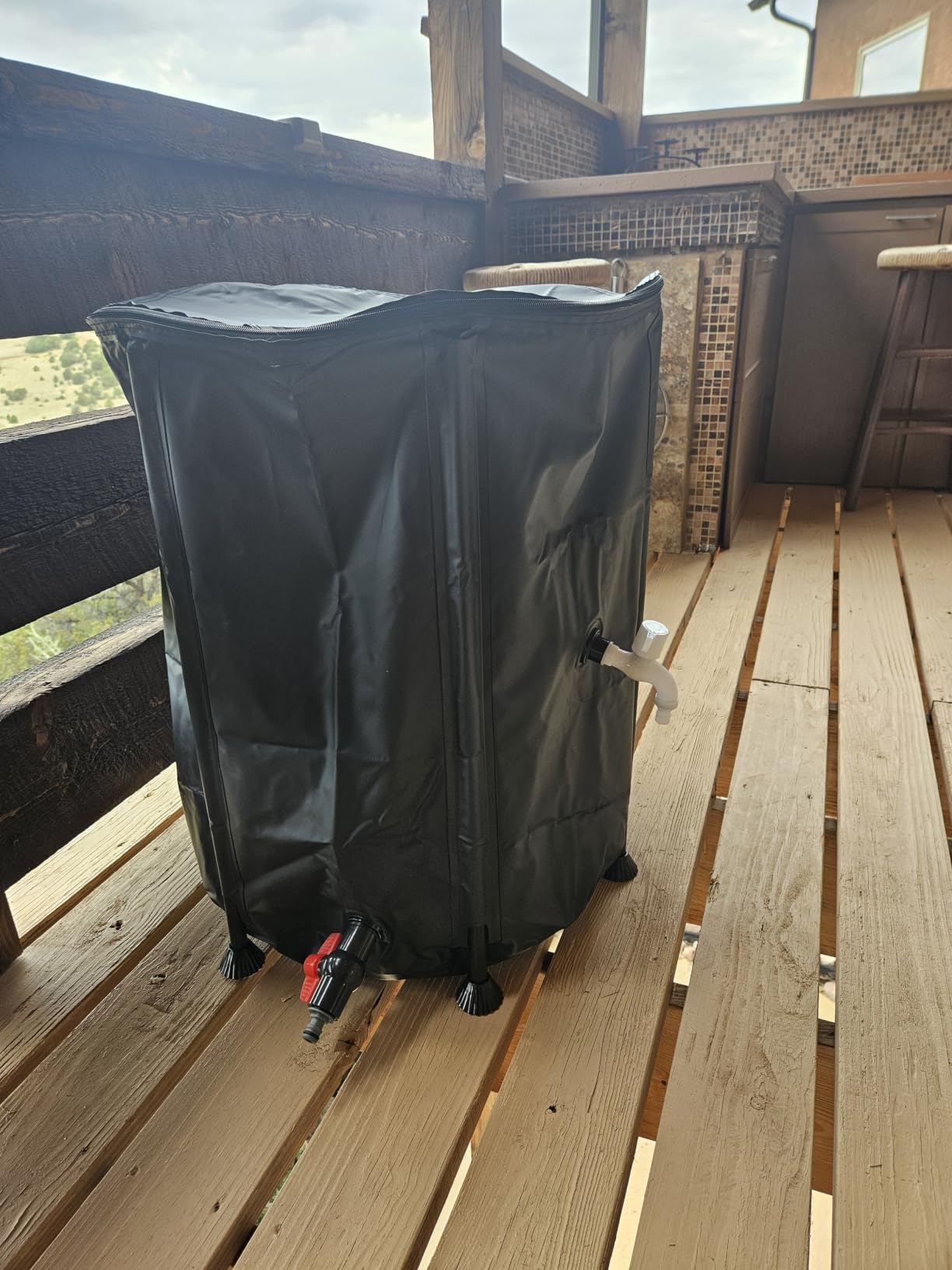 Collapsible Rain Barrel Water Storage Containers-53 Gallon Portable Rainwater Collect System Water Tank to Collect Rainwater from Gutter Downspout Water Catcher with Spigots, Filter & Overflow Kits customer photo 1