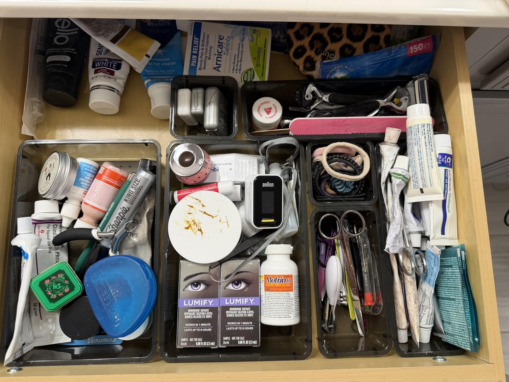 Clear Plastic Drawer Organizer Set, 4-Size Versatile Storage Trays for Bathroom Vanity, Makeup, Kitchen Gadgets and Office customer photo 2