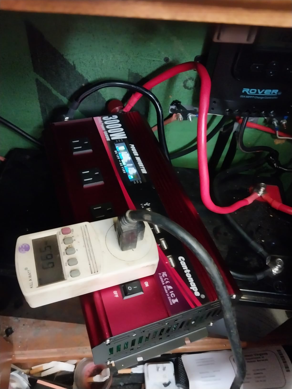 Cantonape 3000W Power Inverter 12V to 110V/120V DC to AC with LCD Display, Remote Controller 4 x AC Outlets and 4 x 3.1A USB Car Adapter for Car Truck Boat RV Solar System customer photo 1