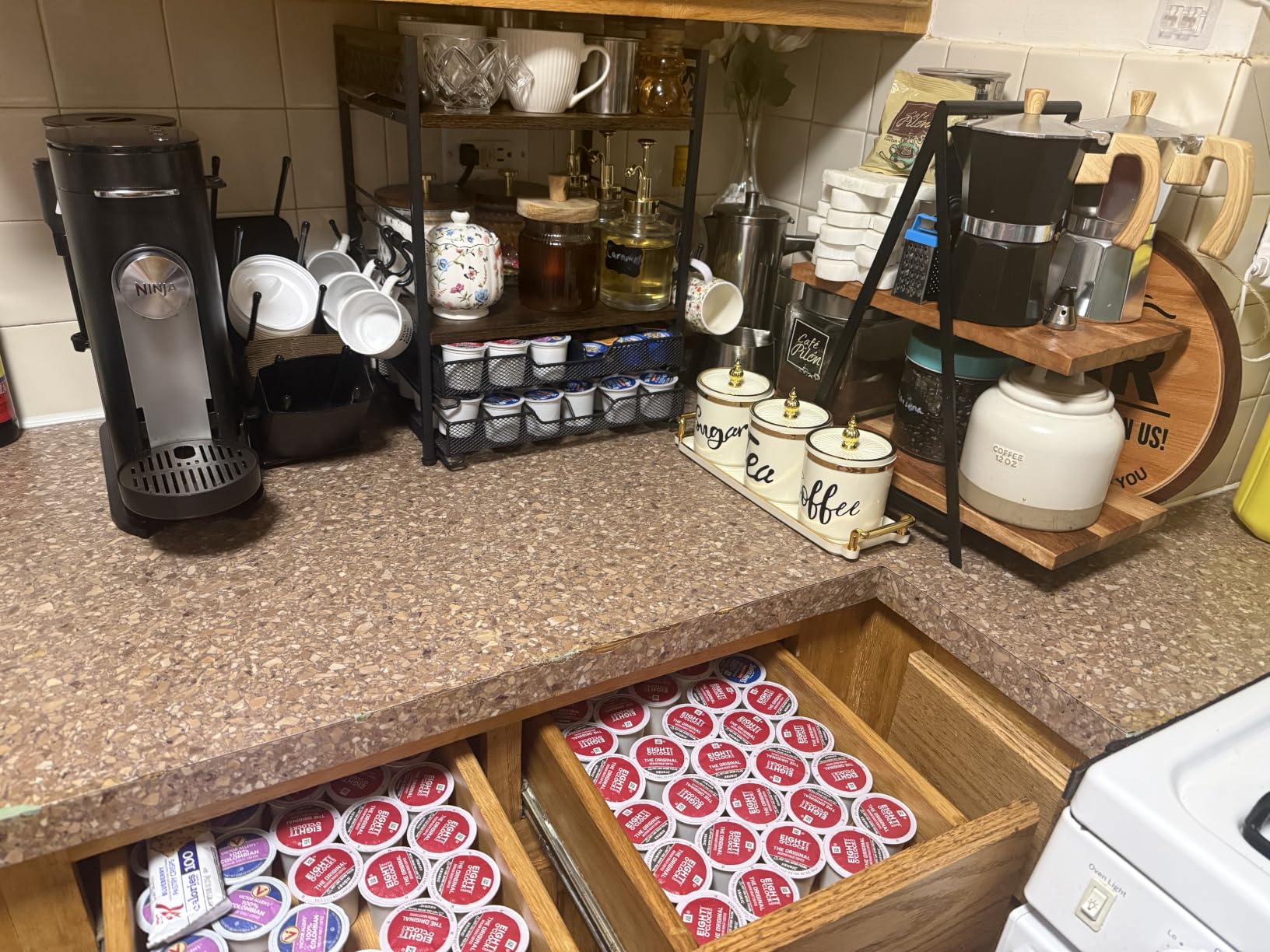 Plaviya Coffee Bar Station Organizer, 4 Tier K Cup Organizer Mug Holder with 12 Hooks, Coffee Pod Holder, Multifunctional Countertop Organizer for Kitchen customer photo 1
