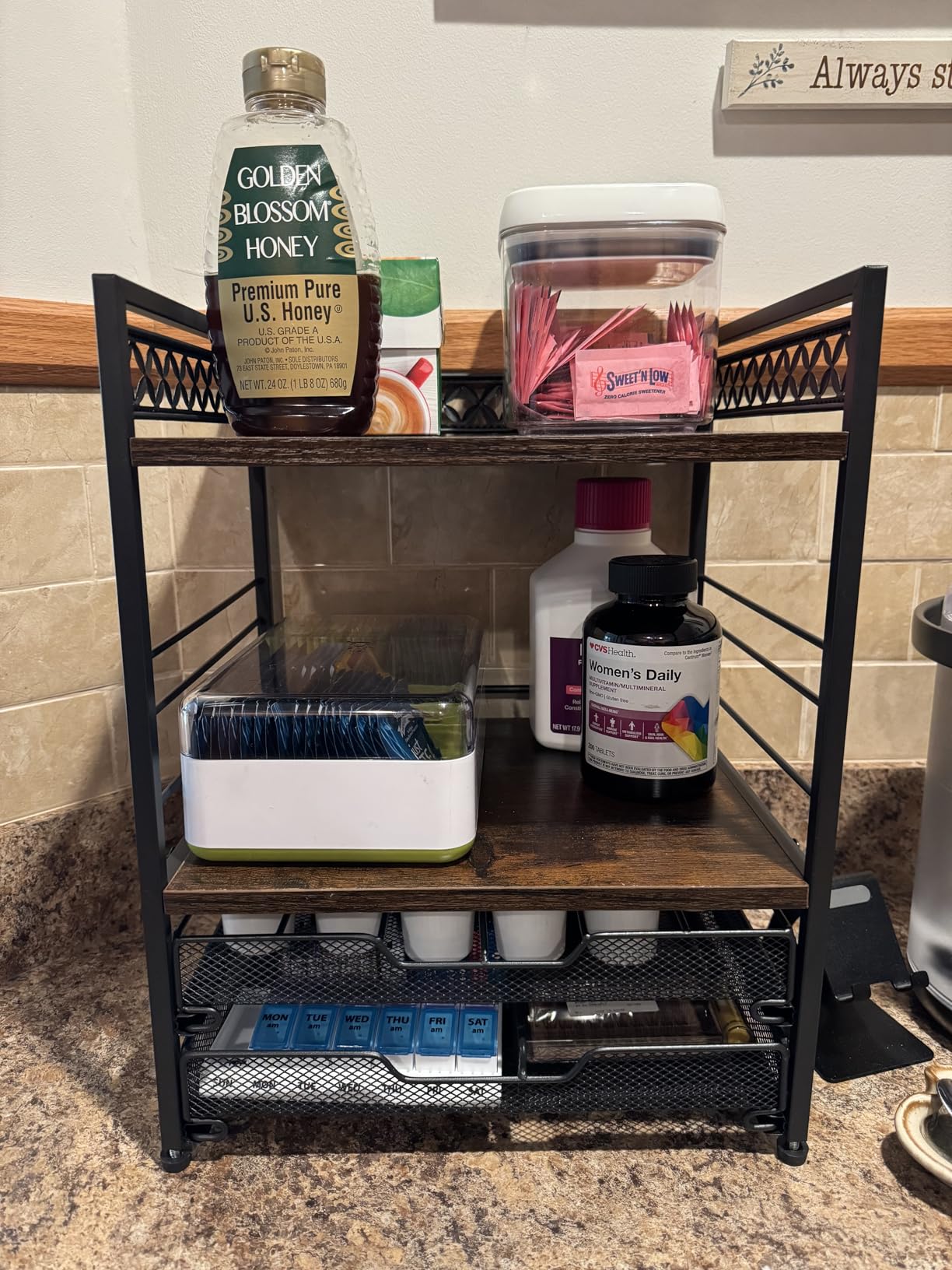 Plaviya Coffee Bar Station Organizer, 4 Tier K Cup Organizer Mug Holder with 12 Hooks, Coffee Pod Holder, Multifunctional Countertop Organizer for Kitchen customer photo 2