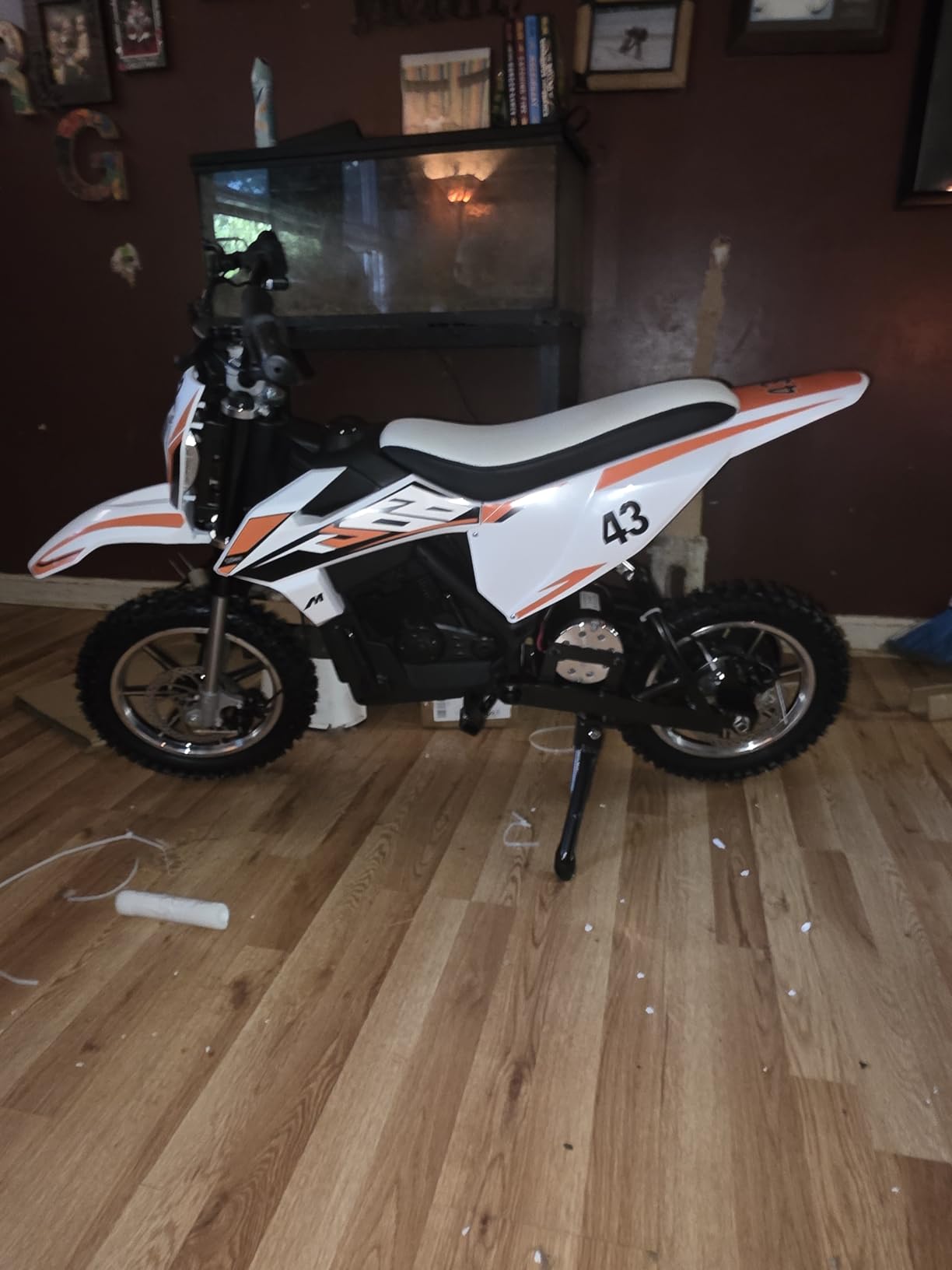 Blitzshark 36V 650W Kids Electric Dirt Bike, Dual Disc Brakes | Off-Road Motocross Style, 17 MPH Speed, Aluminum Wheels, Dual Suspension, Twist Grip Throttle, Rubber Tires, Leather Seat customer photo 1