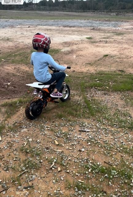 Blitzshark 36V 650W Kids Electric Dirt Bike, Dual Disc Brakes | Off-Road Motocross Style, 17 MPH Speed, Aluminum Wheels, Dual Suspension, Twist Grip Throttle, Rubber Tires, Leather Seat customer photo 2