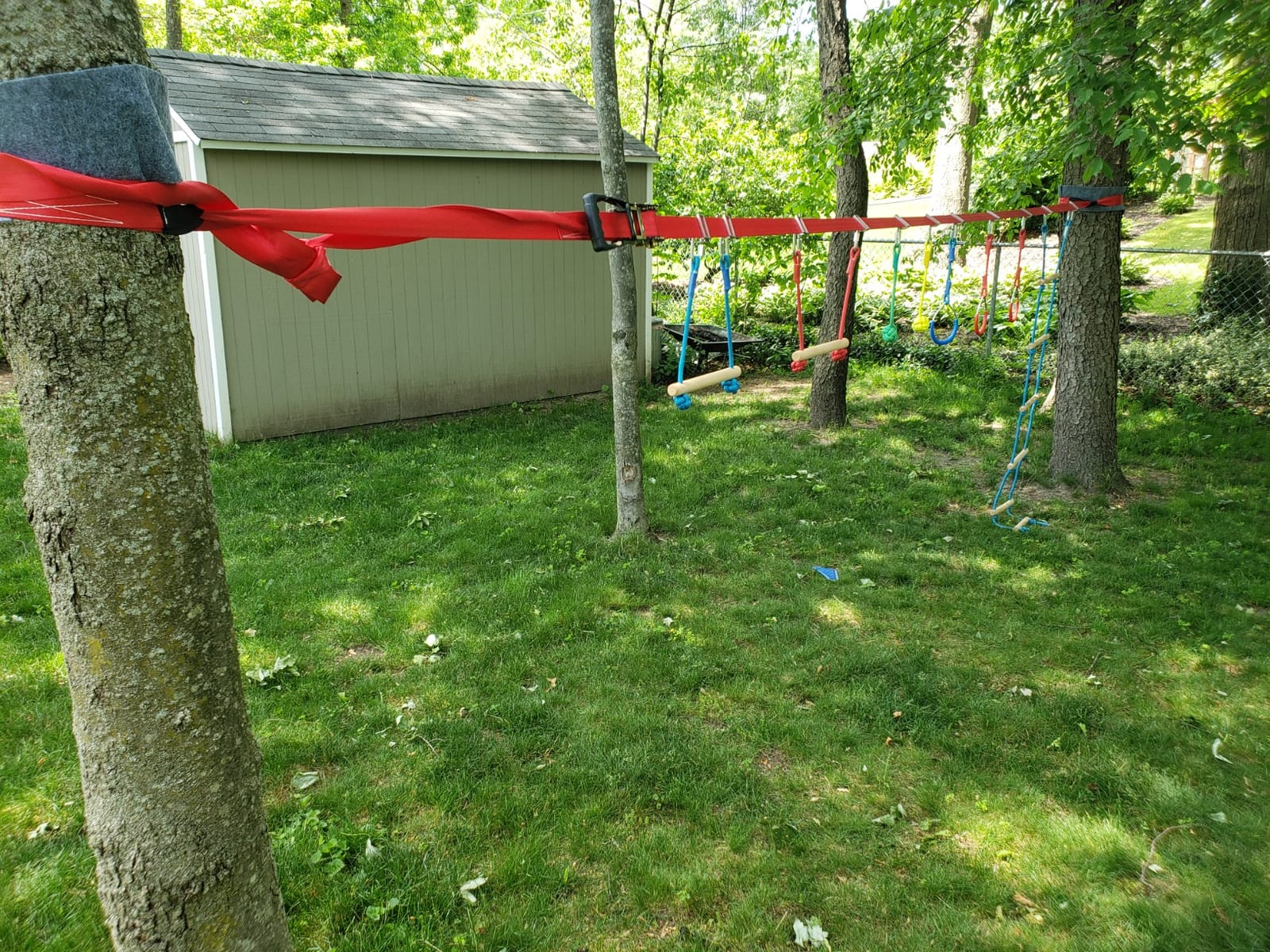 Ninja Warrior Obstacle Course for Kids-Playground Fitness Equipment Ninja Slackline with Multiple Accessories for Kids (2x56ft) customer photo 2