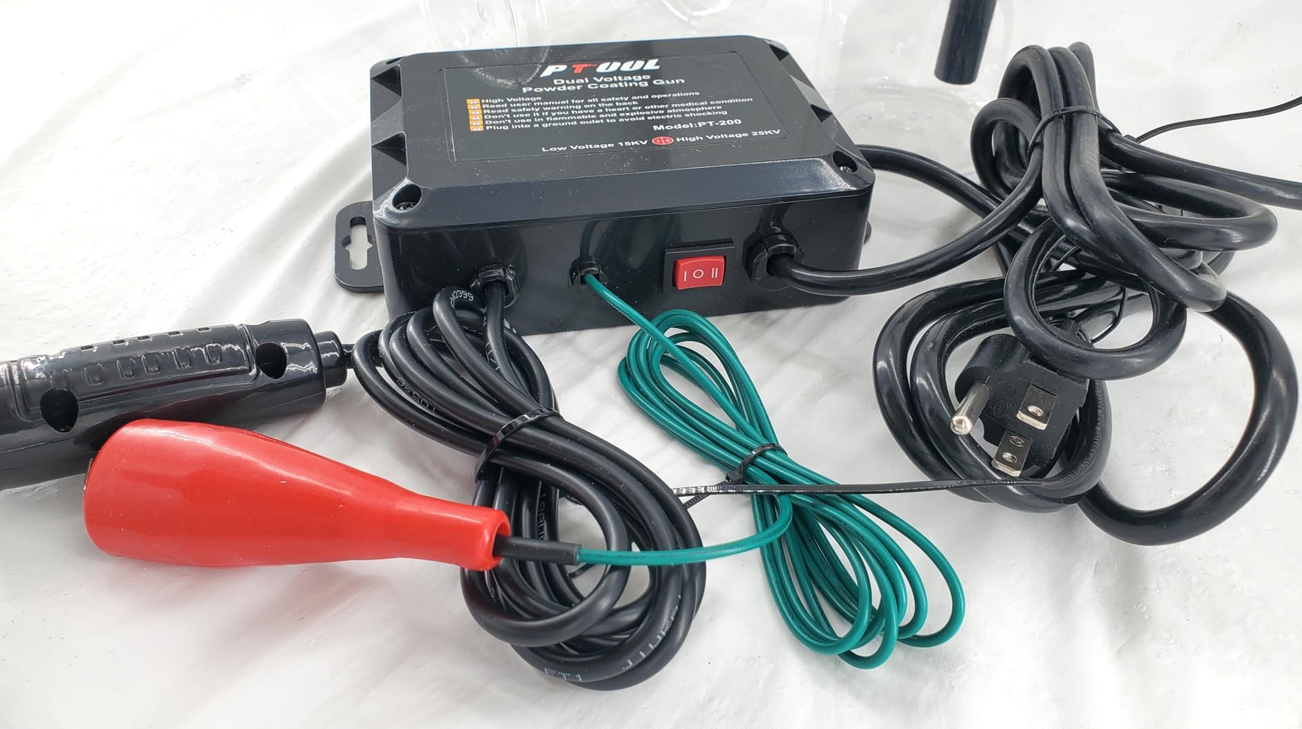 Powder Coating Gun System for Metal, Hotcoat Powder Coating Kit, Dual Voltage 15KV 25KV, Model PT-200 customer photo 1