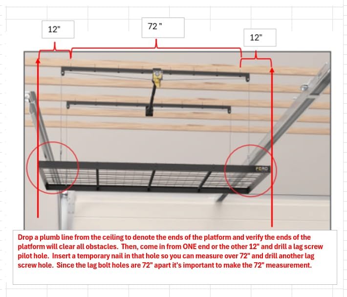 Garage Ceiling Storage Racks - 4x8 FT Overhead Garage Storage Rack with Safety Lock, Heavy-Duty Ceiling Mounted Lift System and Storage Organizer, Ideal for Maximizing Overhead Space, 325 lbs Capacity customer photo 1