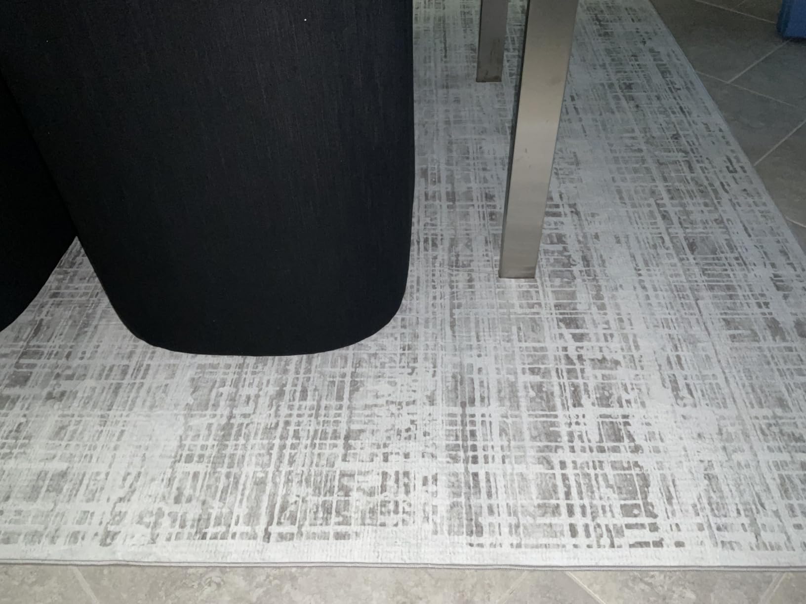 8x10 Washable Area Rug for Living Room Bedroom: Non-Slip Modern White Gray | Machine Washable TPR Backing, Stain-Resistant Low Pile, Pet & Kid Friendly, Abstract Decor for Dining Room, Dorm, Home Office customer photo 1