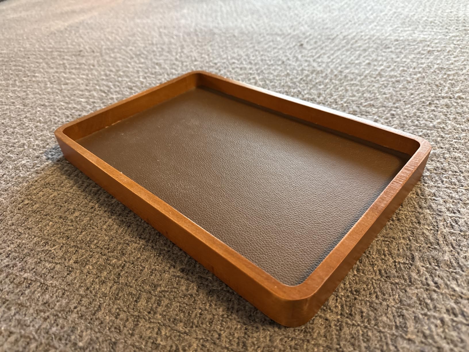 ProCase Wood Valet Tray for Men, Key Tray, Desk & Nightstand - DarkBrown | Wood Catch-All EDC Tray for Nightstand Decor, Desk & Entryway, Holds Keys, Wallets, Watches, Phones & Coins customer photo 1