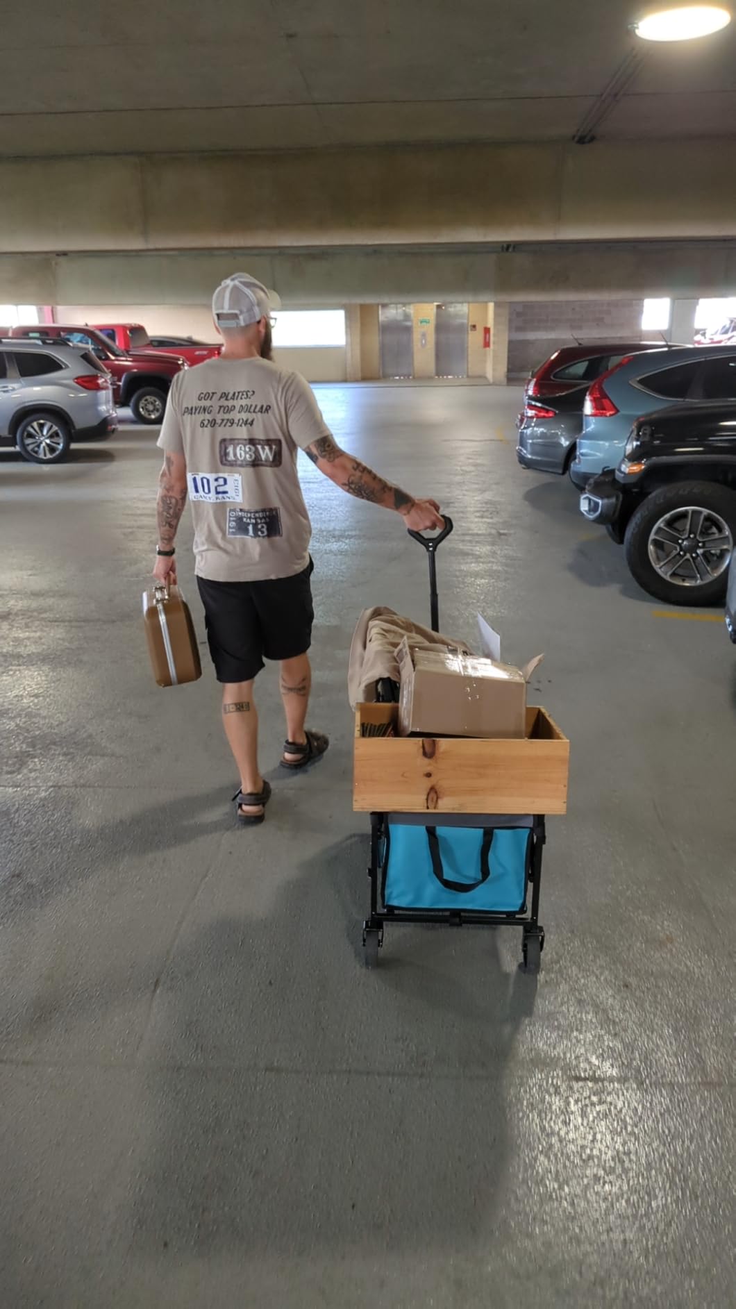 HIKEMOON 34'' Extra Long Folding Portable Wagon Cart, 120L 360LBS Black | Wagons Carts Foldable, Heavy Duty, Collapsible Compact Storage, Utility for Shopping/Grocery/Garden/Camping/Sports customer photo 2