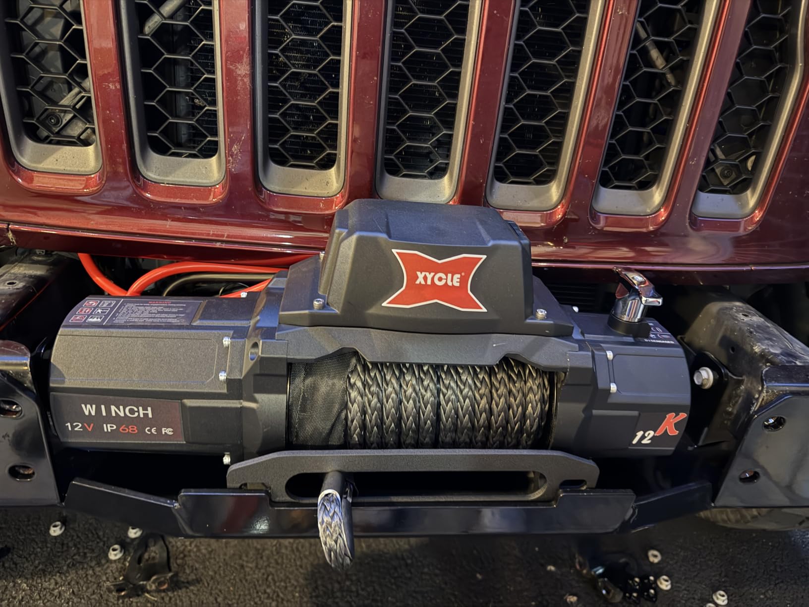 12000lbs Winch 12V for SUV Truck Trailer Jeep Towing Rescue, Black | All-metal Shell, Winch Fairlead with Tow Hook, IP68 Waterproof, 1/2