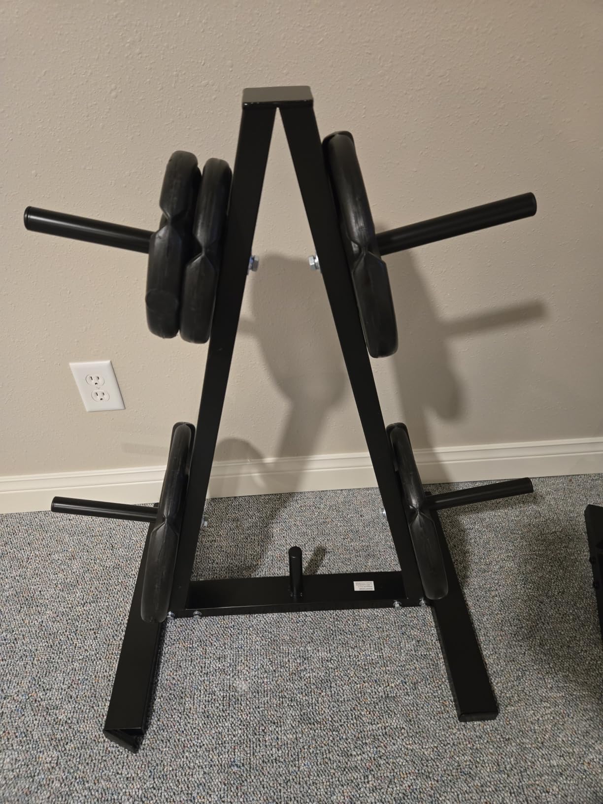 Amazon Basics Weight Plate Tree Rack, Durable Steel, Space-Saving Vertical Design for Home Gym customer photo 2