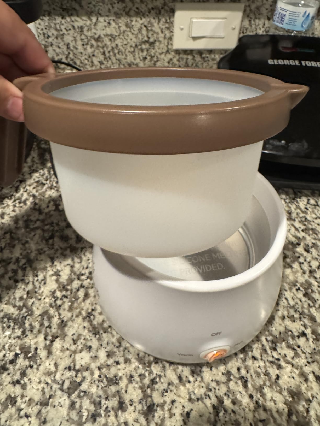 Party Desserts Candy and Chocolate Melting Pot, Mini Electric Fondue Pot, Melts Candy Chocolate in a Couple of Minutes, Ideal for Cake Pops Cookies Cakes, 1 Cups, Single Pot, Gray customer photo 1