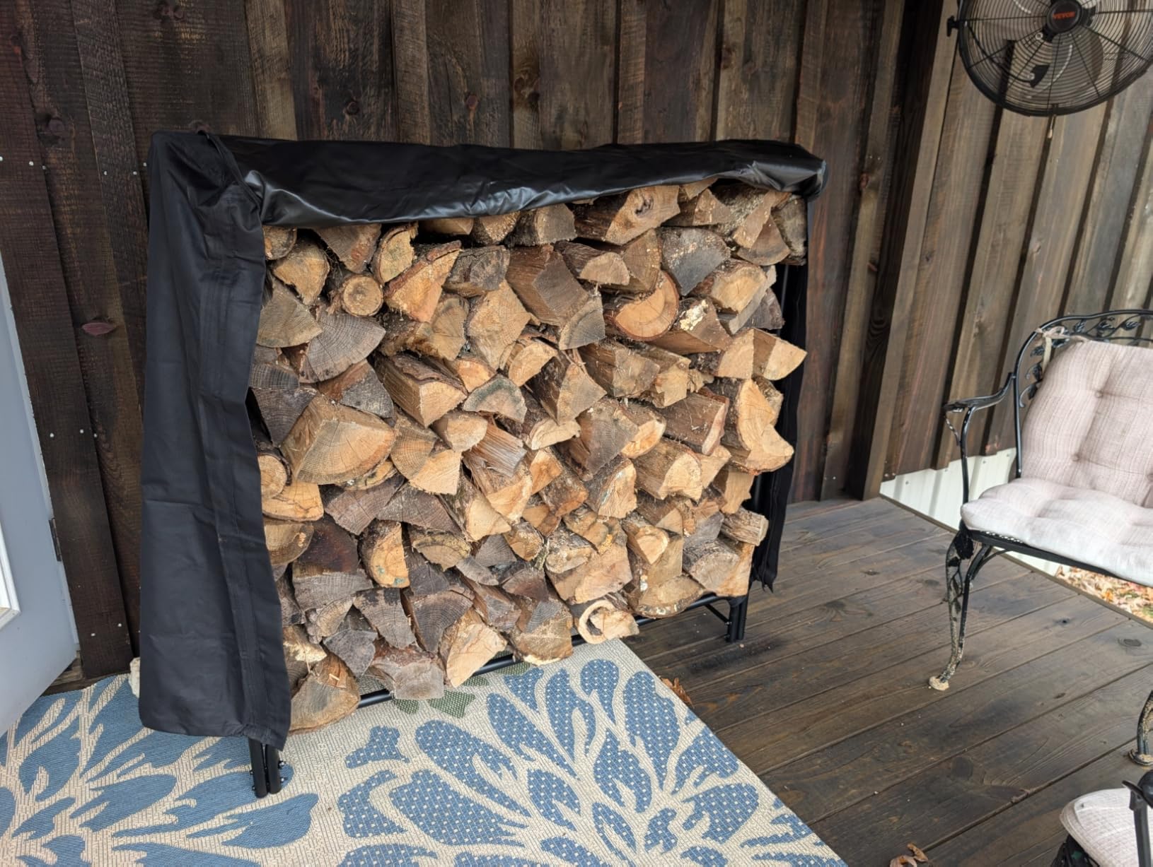 Gtongoko 4FT Firewood Rack Outdoor with Cover, Heavy Duty Wood Storage Racks with 600D Oxford Weather Resistant Waterproof Fabric Cover, Outdoor Firewood Holder customer photo 2