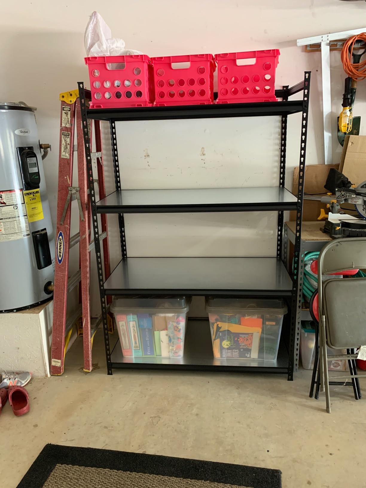 Lauxery Heavy Duty Garage Shelving 3000lbs Capacity, Adjustable 5-Tier Aluminum Metal Shelves, Boltless Industrial Storage Rack 72