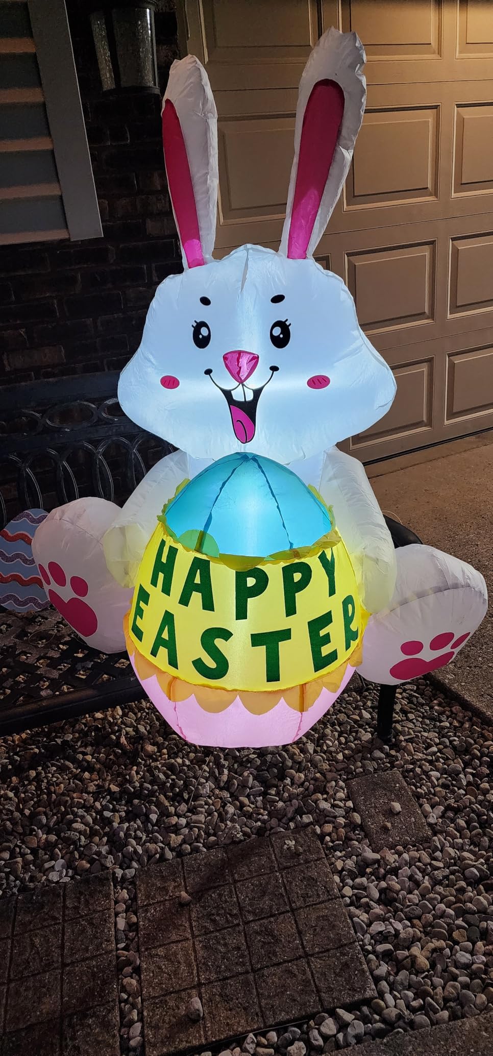 3.6FT Easter Inflatables Bunny with Egg - Brighter LED Lights, Quick Inflation Outdoor Yard Decoration customer photo 1