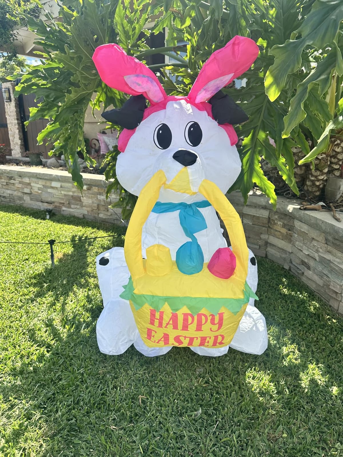 3.6FT Easter Inflatables Bunny with Egg - Brighter LED Lights, Quick Inflation Outdoor Yard Decoration customer photo 2