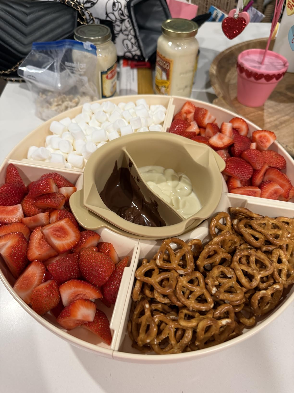 Electric Chocolate Melting Pot with 2 Insert Pots, 4-Cup Chocolate | Even Heating & Fast Melting, BPA-Free Silicone, Easy Clean, Less Waste, Ideal for Chocolate & Candy Melts, Parties & Fondue customer photo 1