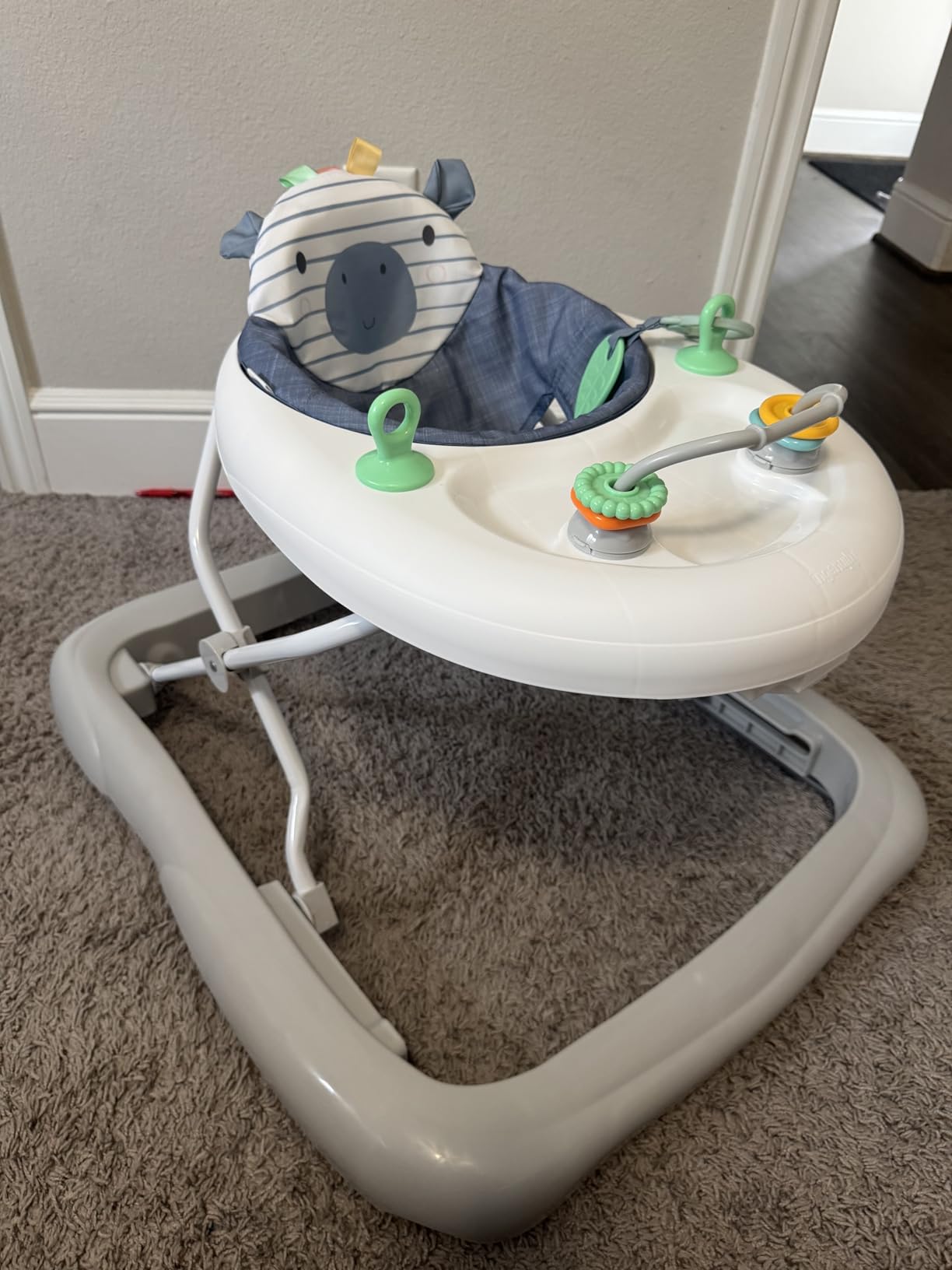 Ingenuity Smooth Strides Activity Baby Walker - Chambray, Developmental Walker, 3 Adjustable Heights, Toys Included, 6M-12M customer photo 2