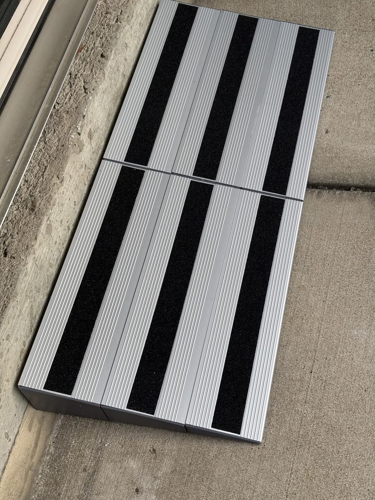 3 Inch Threshold Ramps for Doorways, Modular Aluminum Panels, 31.5 in Wide, 1100 lb Capacity, Curb and Step Access, Indoor/Outdoor Use customer photo 1