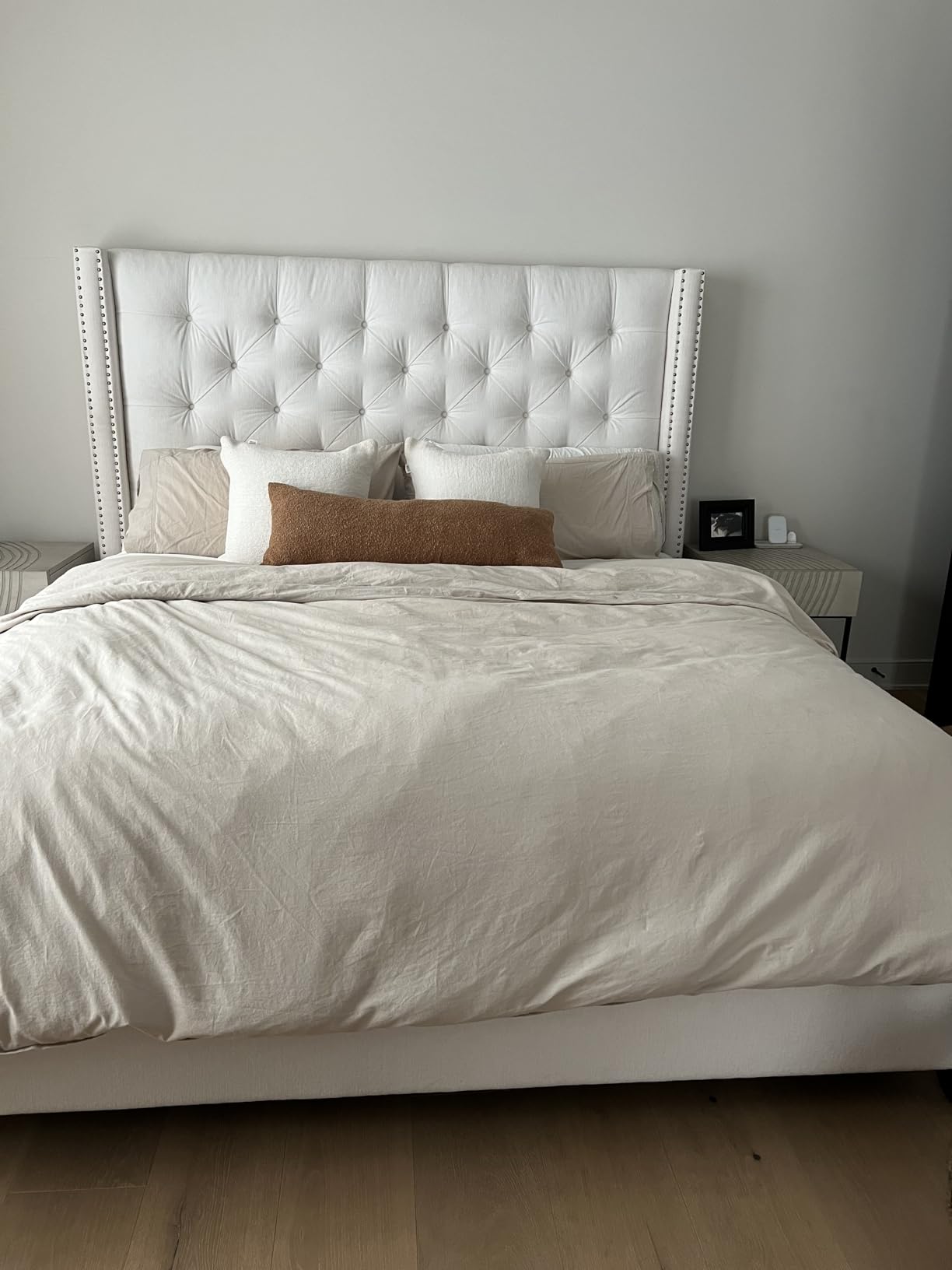 SONORO KATE 100% French Linen Queen Duvet Cover Set, Zipper Closure, 3PC | Natural French Flax, Soft Breathable for Hot Sleepers, Moisture Wicking & Durable, 4 Corner Ties, Natural Linen customer photo 2