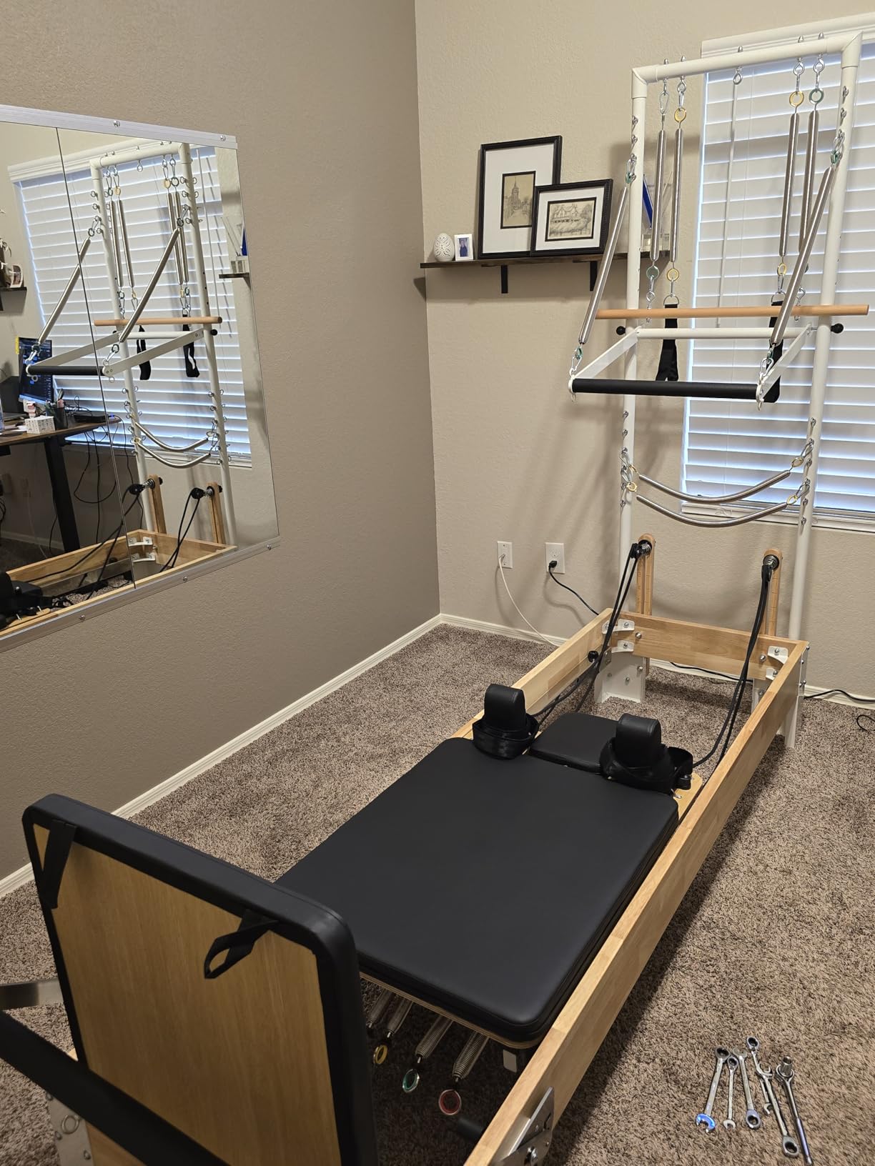 PAETA Pilates Reformer, Wooden Reformer Pilates Machine with Tower & Mat, Pilates Equipment for Home Workout and Studio, Includes Sitting Box, Jumpboard customer photo 2