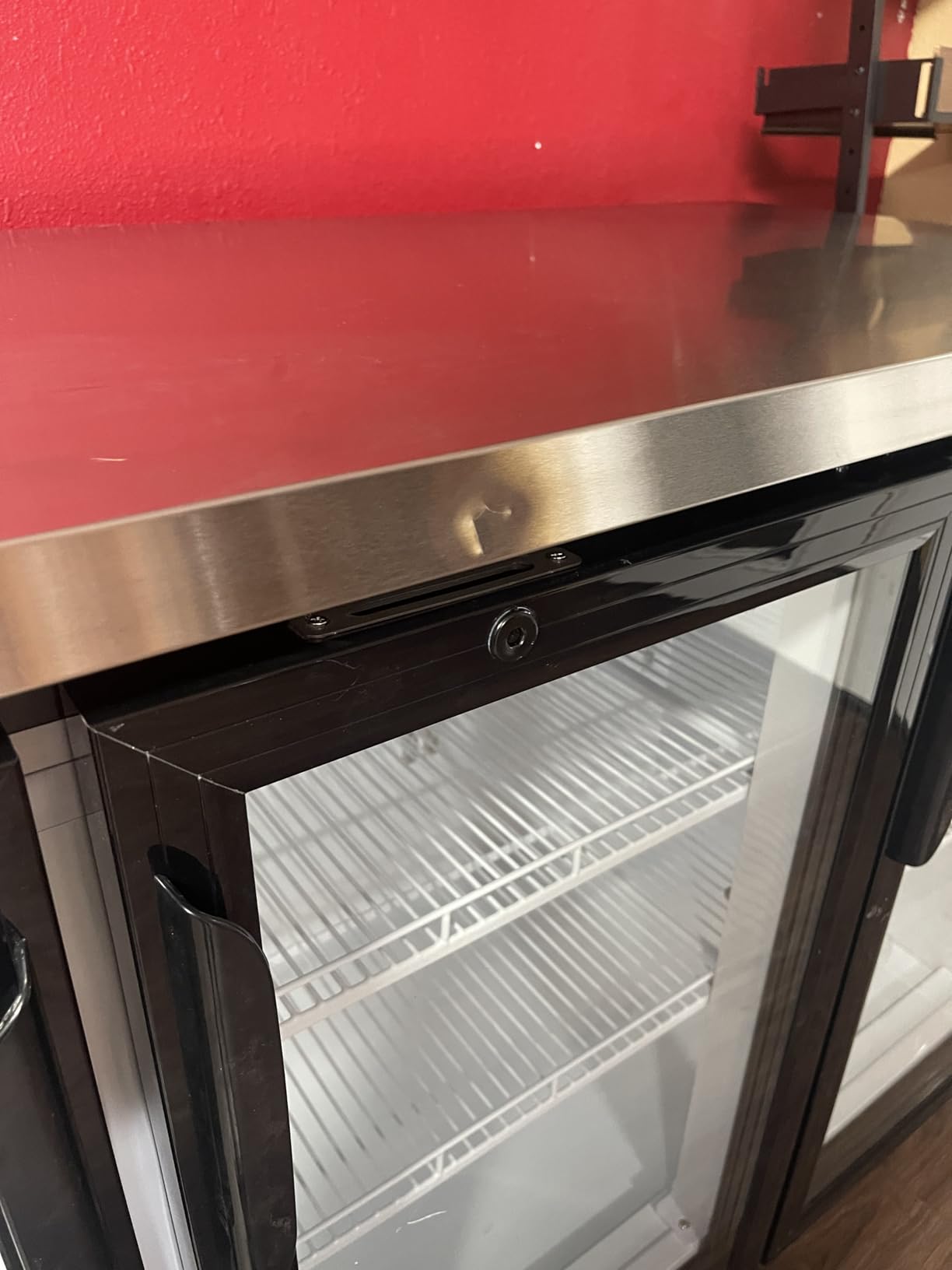 BODEGA BODEGACOOLER Commercial Bar Cooler with 3 Glass Doors, 20.5 Cu.Ft Back Bar Beverage Refrigerator for Beer Soda Wine, LED Lighting With Stainless Steel Top, Casters Kitchen Buffet Table Use customer photo 2