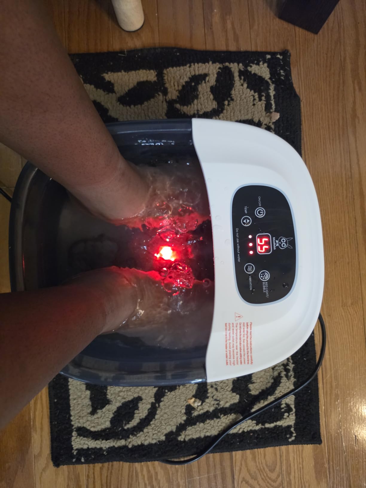 MoodRelish Foot Spa Bath Massager with Heat Bubbles and Vibration Massage and Jets, 16 OZ Calming Lavender Foot Soak Epsom Salt, Foot Soaker with Red Light, 22 Massage Rollers, Adjustable Temp - Grey customer photo 2