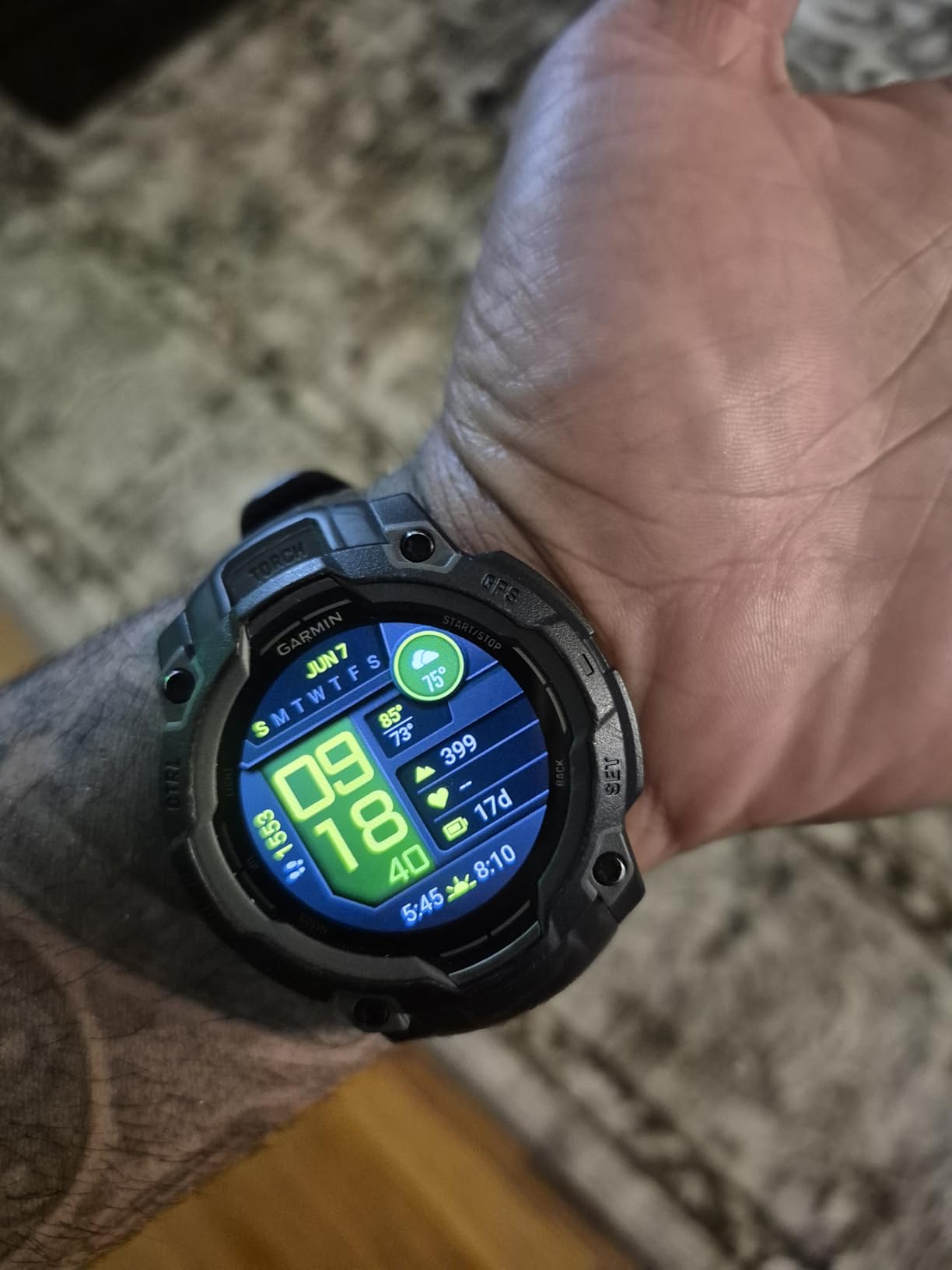 Garmin Instinct 3 AMOLED, Rugged GPS Smartwatch, 45mm, Black | Bright AMOLED Display, Rugged Design, Metal-Reinforced Bezel, 24/7 Health Monitoring, Built-In Flashlight customer photo 1